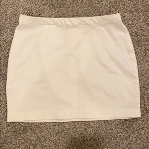 White satin high waist mini skirt